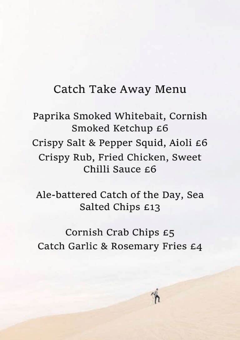 Catch Take Away Menu Catch Seafood Restaurant Mawgan Porth